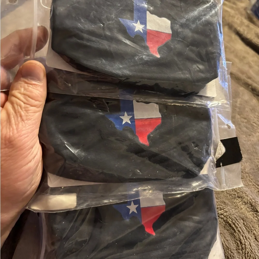 Texas Flag 3-Face Masks Sealed . New